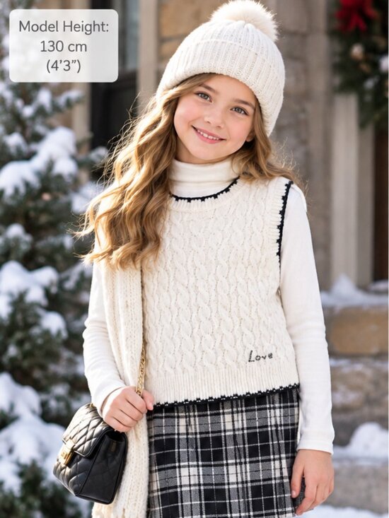 Zara Other - Zara Kids Cable Knit Sleevesless Vest Girls Size 9-10